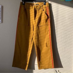 Zara Khaki and Red Military Trousers